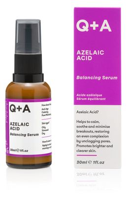 Q+A Azelaic Acid Balancing Serum, Containing Pore Minimising Zinc PCA and Antioxidants for Fresher and Smoother Skin, 30ml