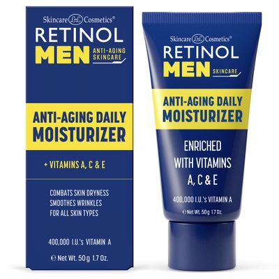 Retinol Mens Daily Moisturizer - The Original Retinol Moisturizing Cream Made For A Mans Skin - Anti-Aging Benefits of Exfoliating Vitamin A &amp; Deep Hydration For Healthier, Younger Looking Skin