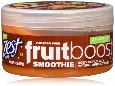 Zest Fruit Boost Body Scrub Smoothie Peach Mango 9 Ounce Jar (266ml)