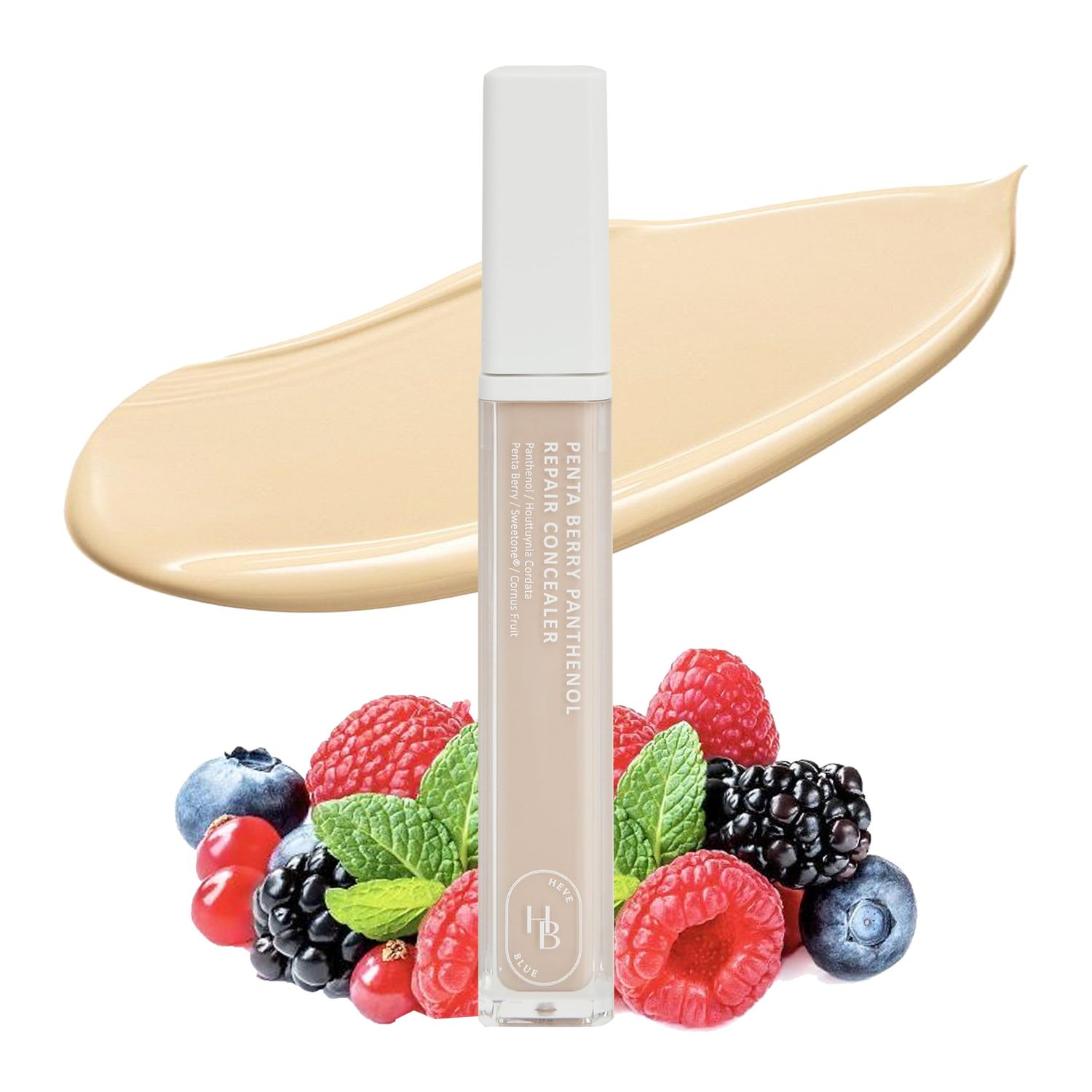 HEVEBLUE Penta Berry Panthenol Repair Concealer 17-21 VANILLA - Lightweight, Full Coverage Dark Circles, Acne and Blemishes, Vegan, Sensitive Skin, K-Beauty, Korean Makeup,Non-clogging Pores,Hydrating