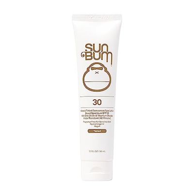 Sun Bum Mineral SPF 30 Tinted Face Sunscreen | Matte Primer| Broad Spectrum Moisturizing Sunblock with Vitamin E |Hawaii 104 Act Compliant (Octinoxate &amp; Oxybenzone Free) | Travel Friendly 1.7 oz