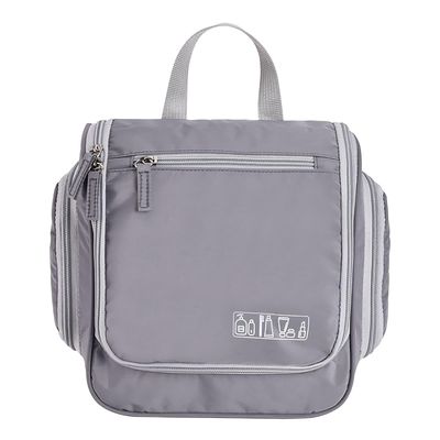 IMCUZUR Hanging Travel Toiletry Bag for Women and Men, Water-resistant Shower Caddy Bag, Portable Cosmetic Organizer Skincare Bag for Traveling (Grey)