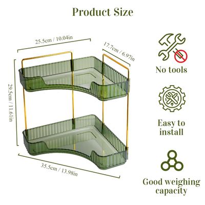 Jaxbo Multifunctional Shelf 2-Tier Corner Bathroom Counter Organizer, Skincare Makeup Organizer Shelf Corner Storage Organizers for Bathroom Vanity Table Kitchen