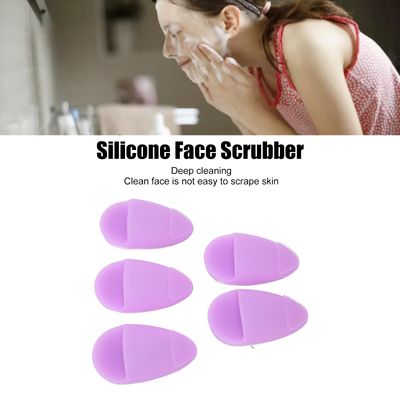 Silicone Face Scrubber, 5 Pcs Silicone Face Scrubber Sleeve Silicone Brushes Color Cleansing Massage Pad Portable Scrub Softens Skin Face Cleansing Finger Brush