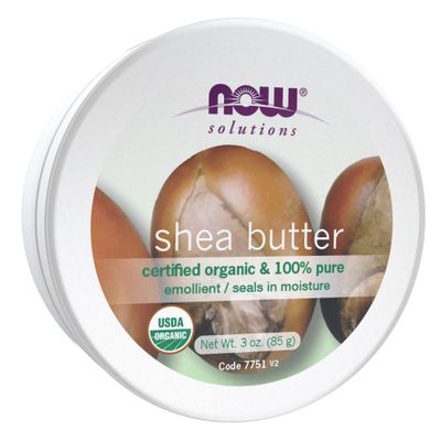 NOW Foods Solutions, Certified Organic Shea Butter, Moisturizer For Rough And Dry Skin, Travel Size, 3-Ounce