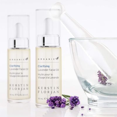 Kerstin Florian Organic Clarifying Lavender Facial Oil | Moisturizing Face Oil with Sea Buckthorn, Argan &amp; Jojoba Oils for All Skin Types | 1 fl oz