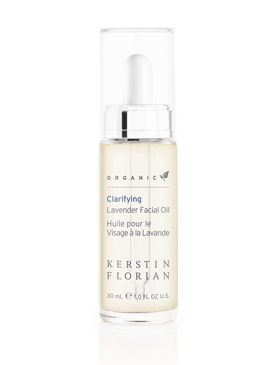 Kerstin Florian Organic Clarifying Lavender Facial Oil | Moisturizing Face Oil with Sea Buckthorn, Argan &amp; Jojoba Oils for All Skin Types | 1 fl oz