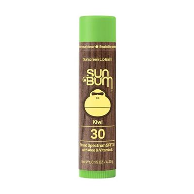 Sun Bum SPF 30 Sunscreen Lip Balm | Vegan and Hawaii 104 Act Compliant (Octinoxate &amp; Oxybenzone Free) Broad Spectrum Natural Lip Care with UVA/UVB Protection |Kiwi Flavor| .15 oz