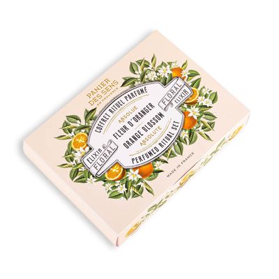 Panier des Sens - Orange Blossom Gift Set for Women - Roll On Perfume + Hand Cream + Bar Soap - Christmas Gift & Birthday Gift for Her - Self Care Kit with 96% Natural Ingredients - Skin Care Set