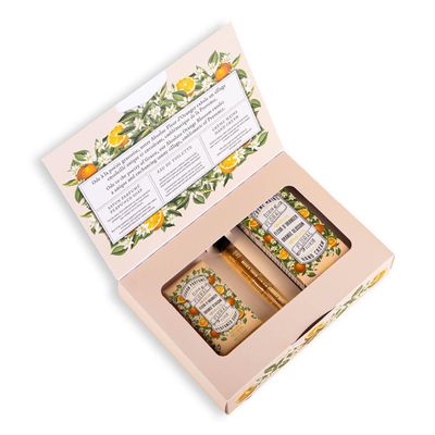 Panier des Sens - Orange Blossom Gift Set for Women - Roll On Perfume + Hand Cream + Bar Soap - Christmas Gift &amp; Birthday Gift for Her - Self Care Kit with 96% Natural Ingredients - Skin Care Set