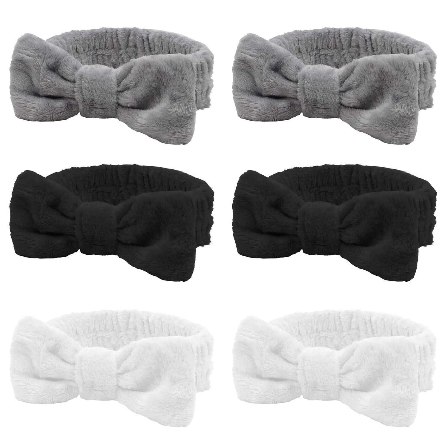 Moikolok Headband for Washing Face, Spa Headband, Makeup Headband, Fluffy Skin Care Headbands Wife Gif t Ideas Bow Party Slumber Party Supplies