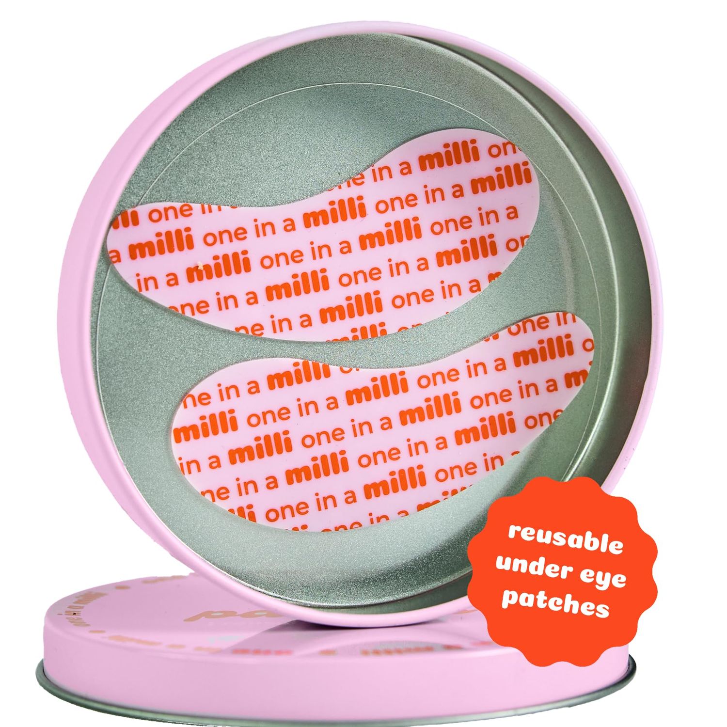 Milli Under Eye Patches - 1 Pair Reusable Sustainable Silicone Masks, Boost Hydration &amp; Dark Circles, Plump Fine Lines &amp; Wrinkles, Skincare Routine, Tin Case