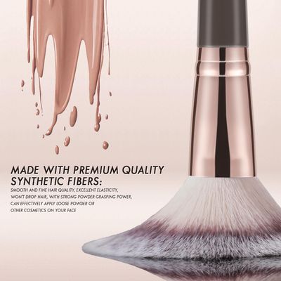 KINGMAS Foundation Makeup Brush, Double-ended Angled/Round Top Contour Brush for Beauty Blending Liquid Powder, Concealer Cream Cosmetics Blush Makeup Brush (Brown)