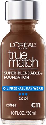 L&#39;Oreal Paris Makeup True Match Super-Blendable Liquid Foundation, Coffee C11, 1 Fl Oz,1 Count