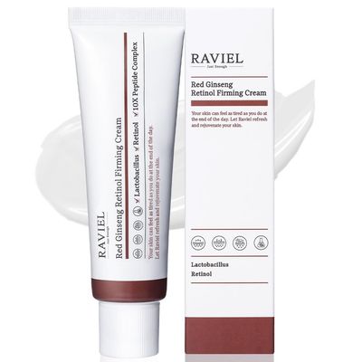 RAVIEL Red Ginseng Retinol Cream (0.002%) | Anti-Wrinkle Moisturizer with 10X Peptide Complex | Boosts Elasticity, Strengthens Skin Barrier, Reduces Irritation, Enhances Skin Vitality (1.7 fl oz)