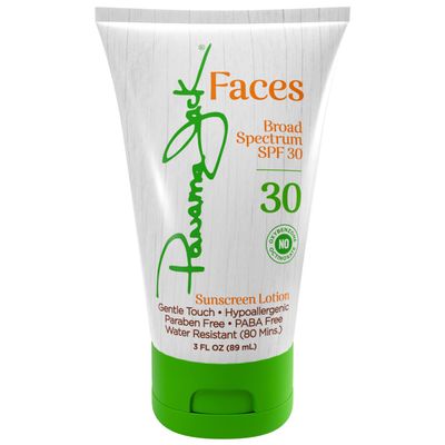 Panama Jack Faces Sunscreen Lotion - SPF 30, Broad Spectrum UVA/UVB Protection, Hypoallergenic, PABA, Paraben, &amp; Gluten Free, 3 FL OZ (Pack of 1)