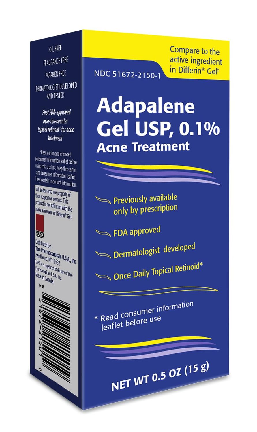 Taro Adapalene 0.1% Acne Treatment Gel - Paraben Free (0.5oz)