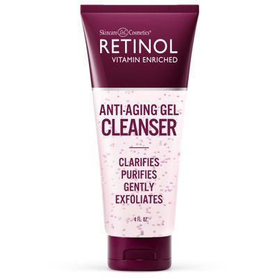 Retinol Anti-Aging Gel Cleanser - Gently Cleans Impurities From Pores &amp; Exfoliates for Soft, Smooth Skin - Antioxidant-Rich Micro-Beads w/ Vitamin A &amp; E Maximize Renewing Benefits Of Retinol