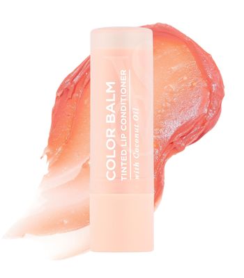 Victoria&#39;s Secret Color Balm Tinted Lip Conditioner in Peach, Nourishing Lip Balm for Women with Coconut Oil, Shea Butter &amp; Vitamin E, Color Balm