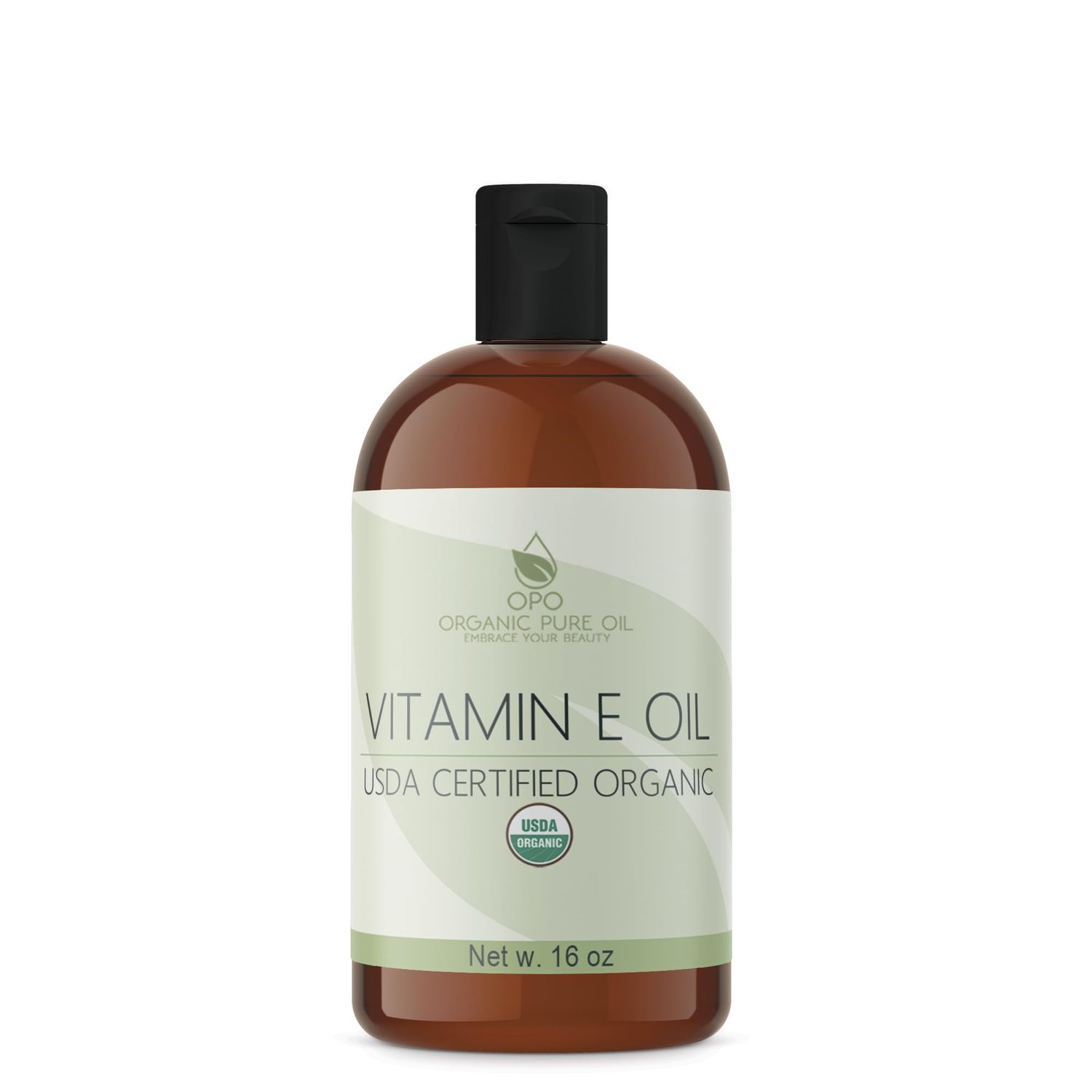 Vitamin E Oil - Organic, USDA Certified Organic, 43,000 IU, 100% Natural Vegan Cruelty-Free Bulk Extra Strength for Face Skin Hair Body Eyelashes Locs Nails - Moisturizer DIY Cream Lotion (16 oz.)