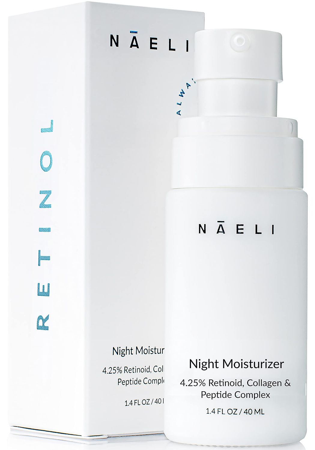 Retinoid Cream - 4.25% Retinol Night Moisturizer for Face &amp; Neck with Collagen, Peptides &amp; Hyaluronic Acid - Anti Aging Wrinkle Cream, Improves Skin Tone &amp; Texture, 1.4 oz