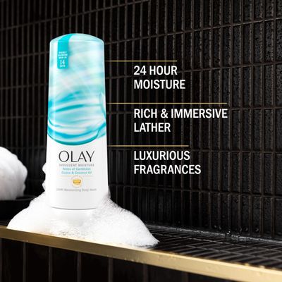 Olay Body Wash Indulgent Moisture for Women, Infused with Vitamin B3, Notes of Caribbean Guava and Coconut Scent, 20 fl oz