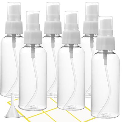 XTIIEED 6Pack Small Spray Bottle, 2zo/60ml Empty Fine Mist Spray Bottles, Refillable Mini Spray Bottles with Labels, Suitable for travel, cleaning, skin care essential oil, perfume