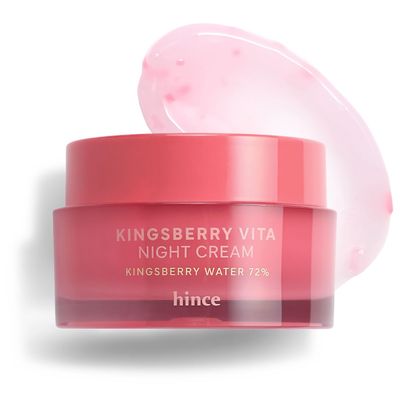 HINCE Kingsberry 72% Vita Night Cream - Jelly Cream, Dullness Improvement, Panthenol &amp; Niacinamide, Face Moisturizer for Dry Skin, Glass Skin, Korean Skincare (1.69 fl.oz)