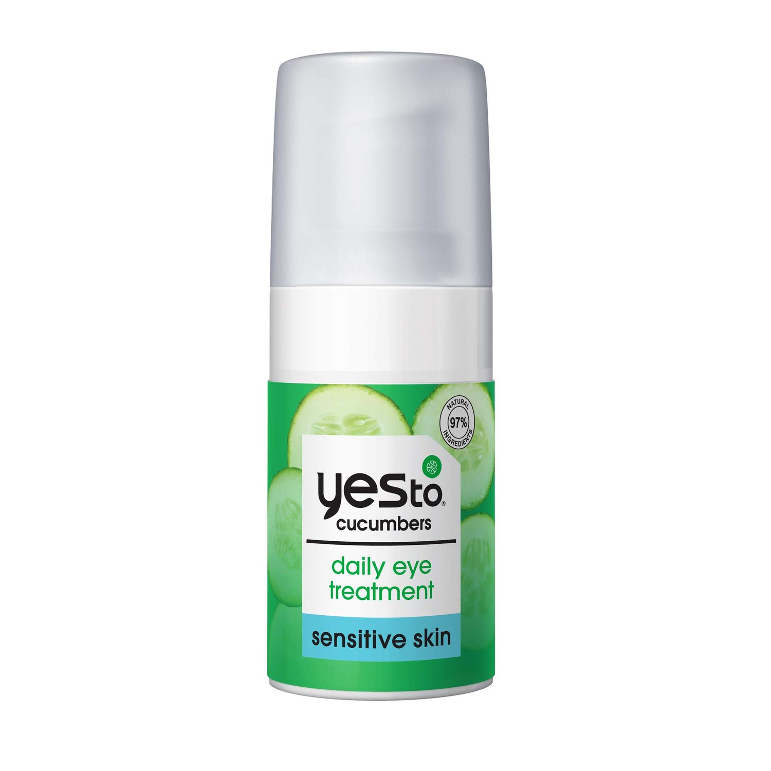 Yes To Cucumber Daily Eye Treatment, Moisturizing Quick-Absorbing Treatment For Under-Eye Skin To De-Puff &amp; Hydrate, With Caffeine Compound &amp; Evodia Fruit Extract, Natural &amp; Cruelty Free, 0.5 Fl Oz