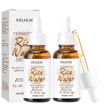 Rice Water Hair Serum, Rice Water for Hair Growth Serum, Korean Rice Water Hair Serum, Nourishing, Moisturizing, Softening Hair, Korean Skin Care for Men and Women (2 Pack)