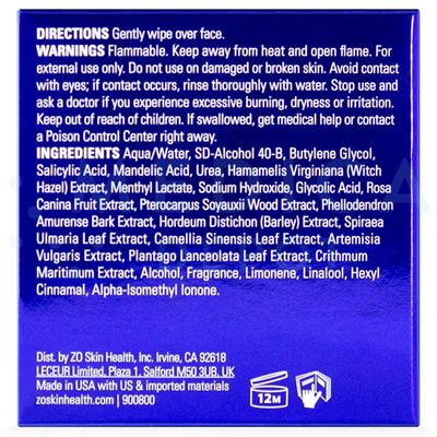 ZO Skin Health Oil Control Pads Acne Treatment, 2% Salicylic Acid- 60 pads formerly called"ZO MEDICAL Cebatrol"
