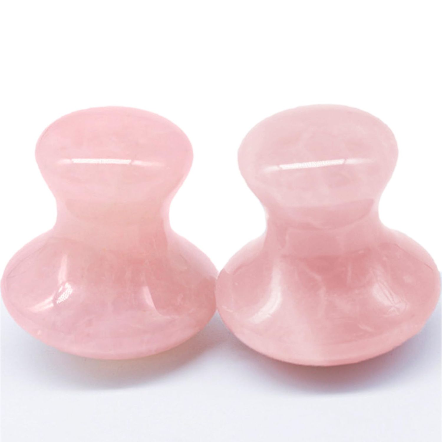 Rollerstone Mushroom Gua Sha Facial Tools - 2Pcs Jade Massage Tools Sets - Rose Quartz Gua Sha Stone for Face - Skincare Gifts for Relieve Tensions &amp; Reduce Puffiness