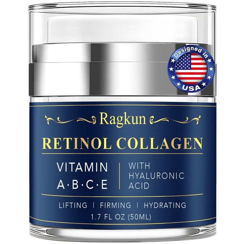 Ragkun Face Moisturizer Retinol Cream - Neck Collagen Creams for Tightening and Firming - Anti Aging Day &amp; Night Facial Moisturizer for Women &amp; Men, Tighten and Lift Wrinkle Cream - 1.7 Fl Oz