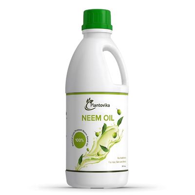 Plantovika Neem Oil, 100% Pure and Cold Pressed, for Skin, Hair, Body, Plants, and Dogs (32, Ounces)