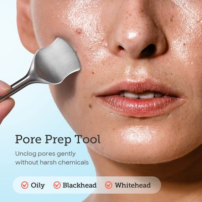 LitBear Pore Prep Tool, Blackhead Remover Pimple Popper Tool Kit, Stainless Steel Blackhead Extractions Tool for Acne, Whitehead Popping, Blemish, Comedone