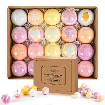 Pahxu Bath Bombs 20 PCS Set, Organic Bath Bombs with Natural and Safe Essential Oil, Handmade Bubble Bath Bombs for Skin Moisturizing, Present for Her/Him, Girls, Women, Wife, Mother
