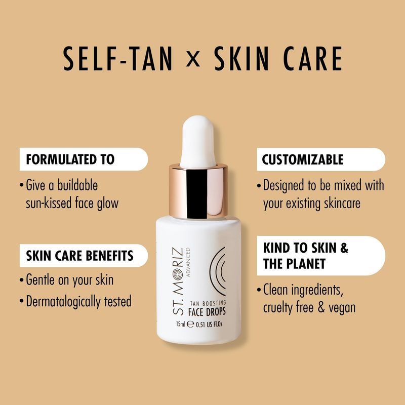 St Moriz Advanced Self Tanning Drops for Face - Tan Boosting Face Drops - Self Tanner Bronzing Drops for Face - Face Tanning Drops to Add to Moisturizer (0.51 fl oz)