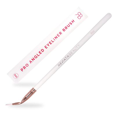 Renata Beauty R22 Eyeliner Brushes Fine Point - Angled Liner Brush for Gel and Liquid Liner - Premium Eyeliner Tool for Sharp and Precise Lines - Thin Bent Liner Brush - Multipurpose Design