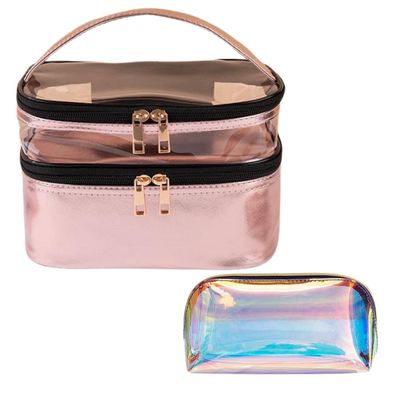 LuXuZs88 Travel in Style Makeup &amp; Toiletry Bag - Includes a Free Mini Cosmetic Pouch! Perfect Travel Makeup Organizer for Women, Skincare Essentials, and Beauty Must-Haves!