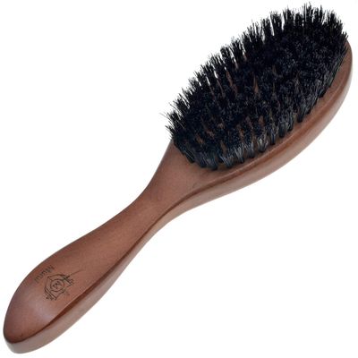 Murai By Giorgio GM6S Oval Cherrywood Facial Hair Brush - Exfoliating Natural Bristle Brush for Beard Grooming and Hair Care