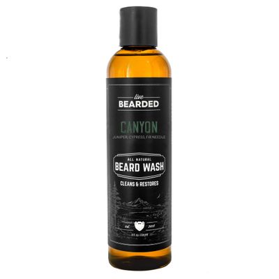 Live Bearded: Beard Wash - Canyon - Beard and Face Wash - 8 fl. oz. - Water-Based Formula with All-Natural Ingredients for a Gentle, Deep Cleanse - Made in the USA