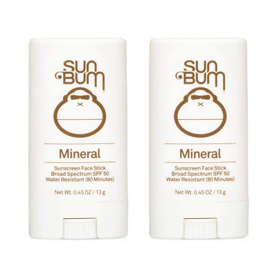 Sun Bum Sun Bum Mineral Spf 50 Sunscreen Face Stick Vegan and Reef Friendly (octinoxate &amp; Oxybenzone Free) Broad Spectrum Natural Sunscreen With Uva/uvb Protection 2 Pack