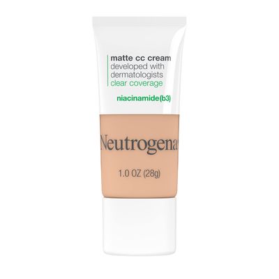 Neutrogena Clear Coverage Flawless Matte CC Cream, Full-Coverage Color Correcting Cream Face Makeup with Niacinamide (b3), Hypoallergenic, Oil Free &amp; -Fragrance Free, Warm Peach, 1 oz