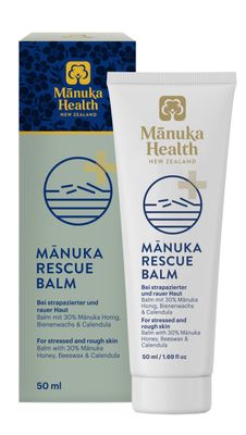 Manuka Health Manuka Rescue Balm - Medical Grade Manuka Honey Wound Care with Aloe, Beeswax &amp; Calendula - Fast Acting, Long Lasting Care for Stressed &amp; Rough Skin, 1.69oz