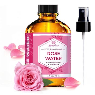 Rose Water Spray for Face by Leven Rose - Pure Natural Moroccan Rosewater Hydrosol Face Spray - Organic Rose Water for Hair 4 oz