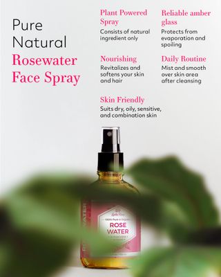 Rose Water Spray for Face by Leven Rose - Pure Natural Moroccan Rosewater Hydrosol Face Spray - Organic Rose Water for Hair 4 oz