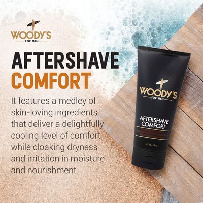 Woody's Aftershave Comfort, Soothing and Cooling Lotion, Alleviates Post-Shave Irritation, 5 Fl Oz