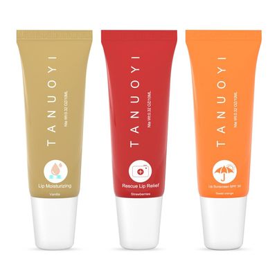 TANUOYI Lip Sunscreen Moisturizing and Repair Package SPF 30 - Summer Long Lasting Moisturized, Smooth Lips - 3 Flavors (Pack of 3)