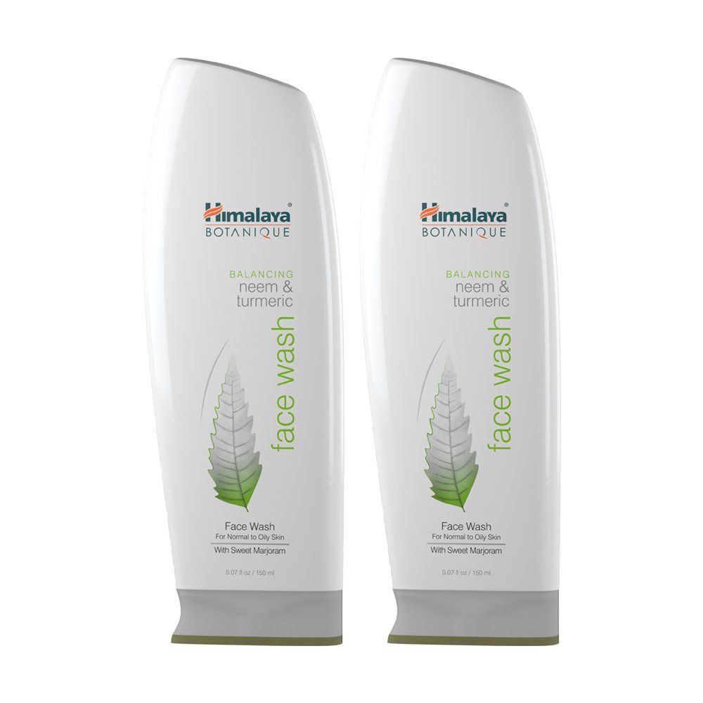 Himalaya Botanique Balancing Neem &amp; Turmeric Face Wash, Dermatologically Tested, Vitamin E, Vegan, Cruelty Free, Paraben Free, SLS Free, 5.07 Fl Oz, 2 Pack