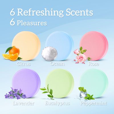 TranquilBliss Shower Steamers 6 Count, Scented Shower Bombs with Organic &amp; Natural Fragrance, Self-Care &amp; Relaxation Birthday Presents for Women Who Have Everything